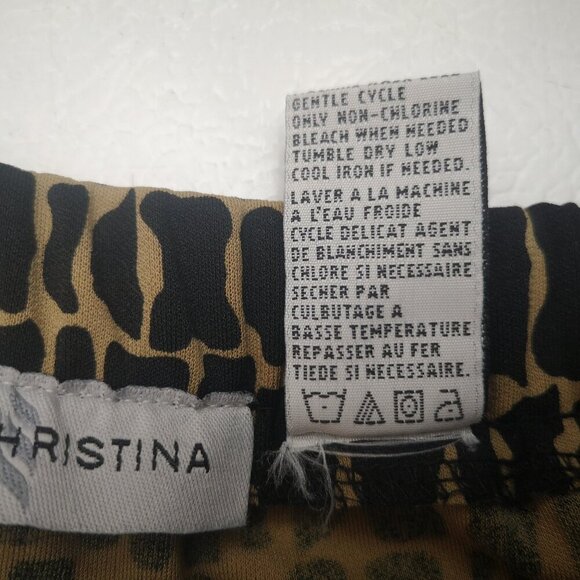 Marisa Christina Ladies Size Medium Gold & Black Pattern Elastic Waist Skirt - Picture 4 of 6